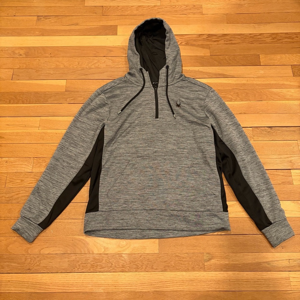 Spyder Gray and Black Hooded Sweatshirt